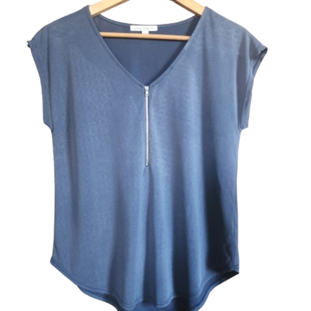Green Envelope Los Angeles USA Womens S Gray Grunge Boho Sleeveless Top
